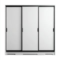 Schrank mit Schiebetüren für den Wohnbereich aus Holz und Glas - 180 x 200 x 60