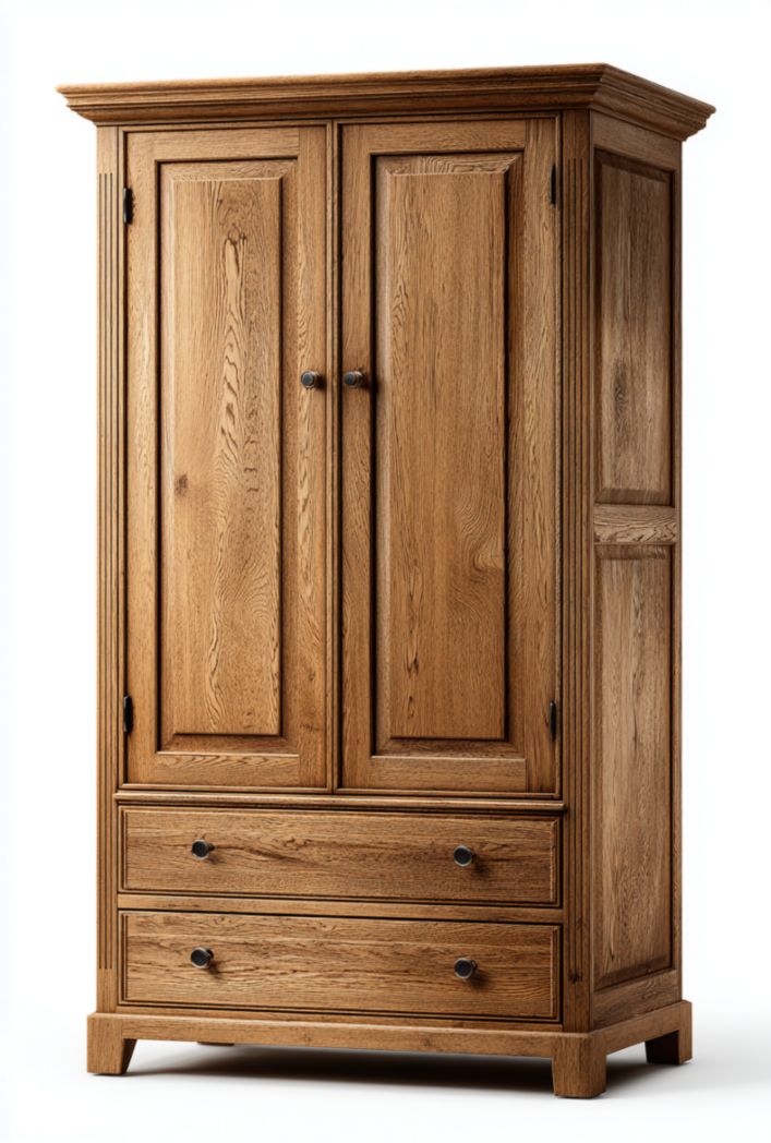 Aufbewahrungsschrank aus Eiche für Wohnräume-80 x 50 x 180