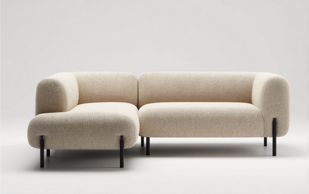 Ecksofa aus Stoff für Wohnräume-180 x 90 x 70