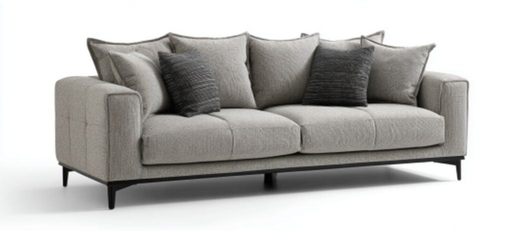 Sofa aus Stoff für Wohnzimmer mit Kissen-200 x 85 x 80