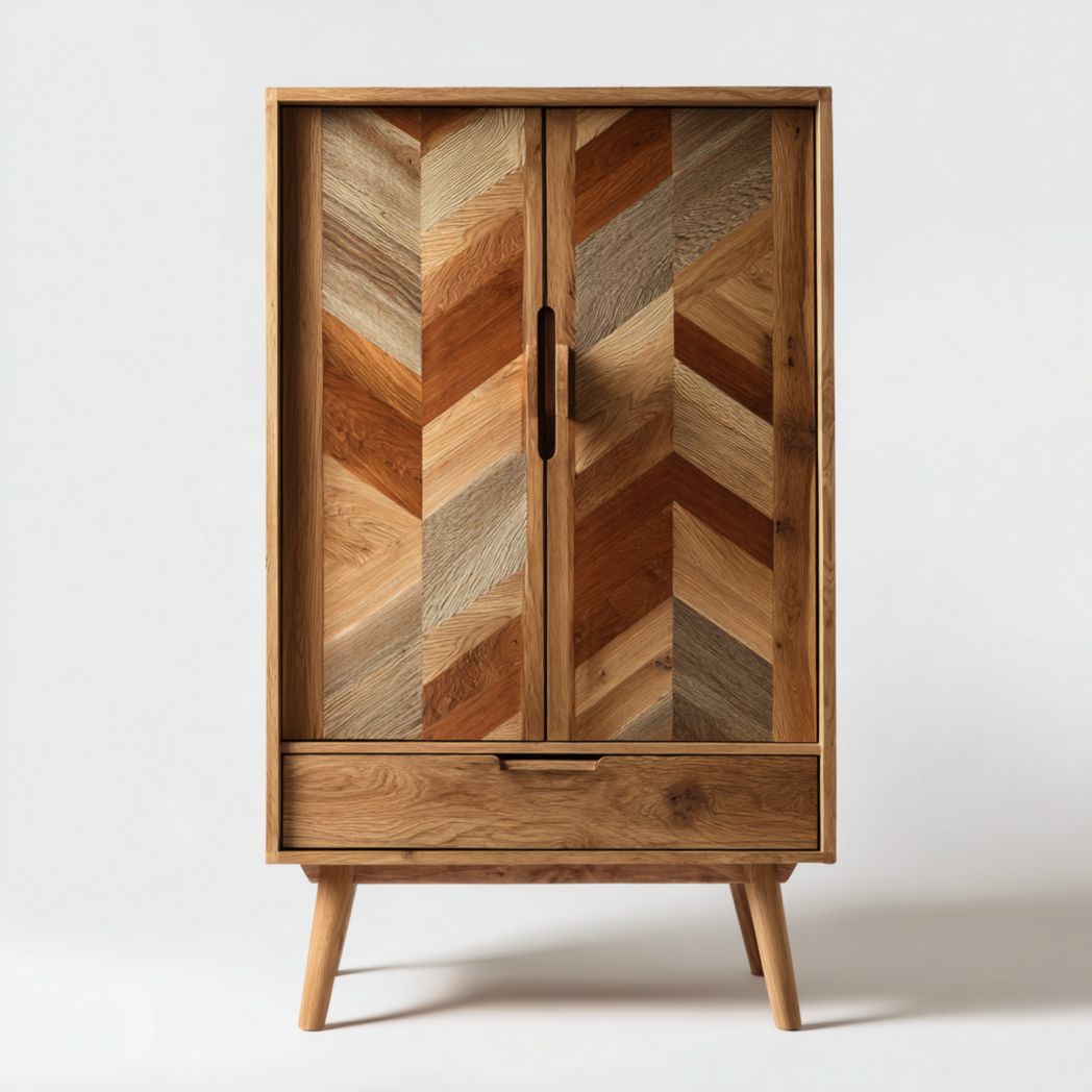 Aufbewahrungsschrank aus Holz mit Muster zur Wohnraumnutzung-90 x 60 x 40